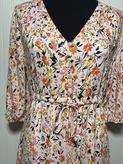 Petal and Pup Kelda Maxi Dress Beige Floral Size Medium Cottagecore Countryside