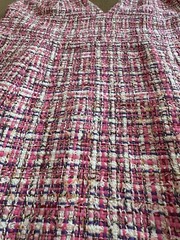 New Alice + Olivia Pink Tweed Mini Dress Spaghetti Strap Deep V-Neck Size 14