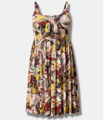 Torrid Mini Super Soft Bow Front Skater Dress – Floral Multi