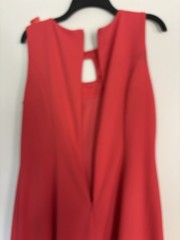 Roz & Ali Red Solid Sleeveless Cut-Out Keyhole Round Neck Zip Dress 14 Reg