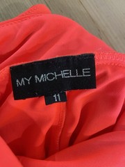 My Michelle Juniors 11 Orange Strapless Sweetheart Chiffon Beaded Gown Zip