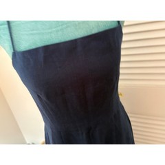 Mara Hoffman Navy Hemp Open Back Lace Up Maxi Dress Sustainable Quiet Luxury