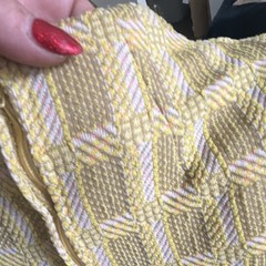 Vintage 60s Chartreuse Geometric Textured ALine dress 12/14- mid knee length