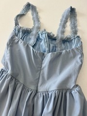 Baby blue corset lace zippered stretchy baby doll dress fairy whimsy size small