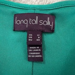 Long Tall Sally Green Short Sleeve Midi Dress Women&rsquo;s US 8 Fit Flare Modest