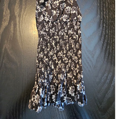 EUC *Rebecca Taylor* Women&rsquo;s 100% Silk B/W Rue Floral Scarf Tie Tunic Dress 6