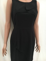 BCBGMAXAZRIA Siri Black Sheath Dress LBD Work Party Formal Fashion, Sz 4