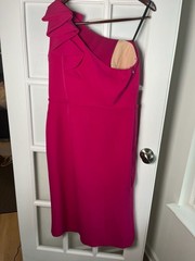 Alexander by Daymor One-Shoulder Ruffle Detail Sheath Midi Dress