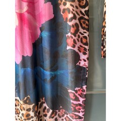 AFRM Shailene Mesh Dress Leopard Floral Print Long Sleeve Small Edgy Sheer Body