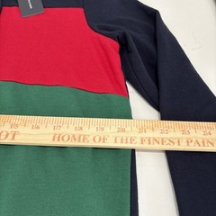Tommy Hilfiger Red, White, Blue, Green Colorblock Hooded Sweatshirt Dress Size L