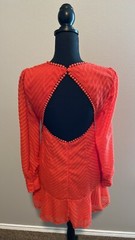 Beautiful V-neck Sheer DROP WAIST Shift Party Dress Sz M Cottagecore Feminine