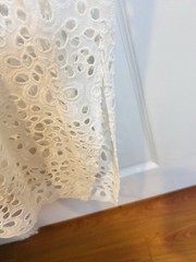 DX Collection Eyelet V-Neck Pullover Dress Size Large Made In Italy White Latte