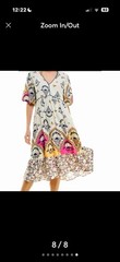 Fig + Flower Boho Floral Medallion Midi Dress Women’s M Rayon Linen Blend