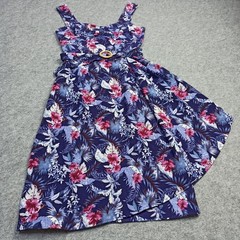Collectif-London Womens Dress Size S UK-10 Linen Viscose Rockabilly Swing 50s