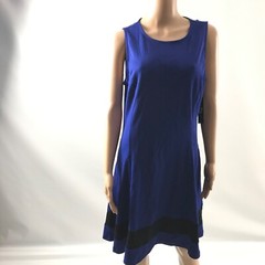 New York & Company Women&rsquo;s Dress Size L Royal Blue Sheath Flare A-line Solid New
