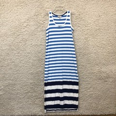 Vineyard Vines Maxi Dress Extra Small Adult Blue White Sleeveless Striped Womens