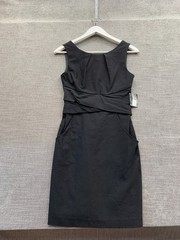 Teeze Me Sheath Dress Womens 5 Black Stretch Pleated Sleeveless Party Cocktail
