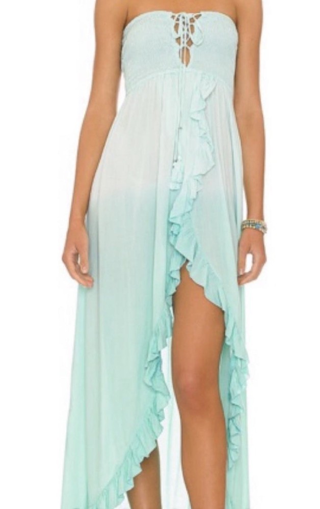 Stunning Tiare Hawaii « Flynn » Ocean Ombre Blue Maxi Dress M/L