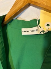 Scanlan Theodore Kelly Green Cotton Poplin Midi Dress Size 8 / US4
