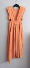 Tibi Italian Sporty Nylon Sleeveless Balloon Dress Sample Orange Asymmetric