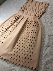 FENDI beige sleeveless dress knee length size 36 length 34.6 inches