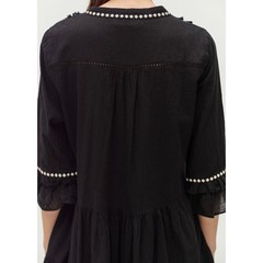 Devotion Twins Efisto Cotton Black Embroidered Mini Dress Size Small