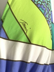 Trina Turk Maxi Dress L Racerback Plunging V Smocked Empire Resort Cover Up
