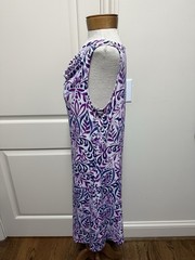 Title Nine Breeze Athletic Dress Purple Print Cowl Neck Sleeveless Size M