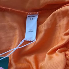 Halara Orange Solid Jersey Maxi Long Wide Leg Jumpsuit V-Neck Pleat