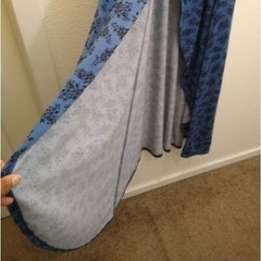 PREOWNED Hem & Thread Button Tie Contemporary Cami Strap Blue Wrap Medium Maxi