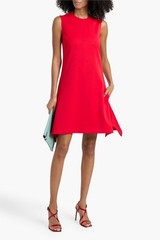 Victoria Beckham Red Crepe Shift Dress w/ Fluted Hem — US 6 / UK 10