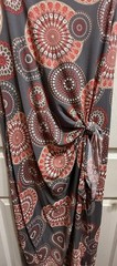 Women&rsquo;s Robbie Bee Medallion Print Sarong Summer Dress Medium Stretch Faux Wrap