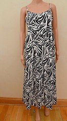 M&S Collection Linen Blend Round Neck Midi Tiered Dress Sz UK 12 -14