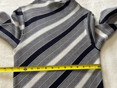NWT ANN TAYLOR Size Small Navy White Striped Midi Sweater Dress Side Slit NEW