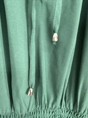 Womens Size L Ruffled Balloon Sleeve Tiered Forest Green Dress Prairie Romantic