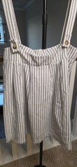 Umgee USA Striped Suspender Skirt with Raw Hem Detail