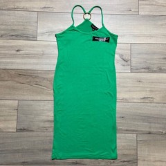 ABSOLUTELY LOVE IT Medium Spaghetti Strap Ring Back Fitted Dress Kelly Green