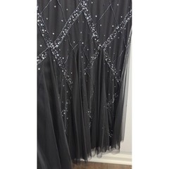 NEW Adrianna Papell Studio Size 10 Beaded Embellished Evening Dress Long Black