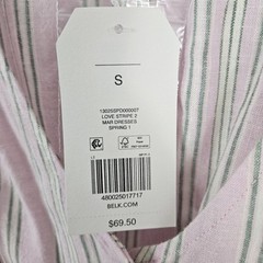 Wonderly Prairie Maxi Dress Boho Pink Striped Linen Women&rsquo;s Small NWT
