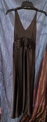 Ann Taylor Loft Size 4 Silk Halter Midi Dress Side Zipper Brown Lined Flare Boho
