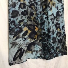 Chico’s Womens Silk Blend MIDI Shirt Dress Size 8 Abstract Print Lagenlook Artsy