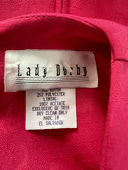VTG Lady Dorby Womens Plus Size 20W Faux Two Piece Dress Jacquard Pink Classic