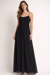 Vince Black Silk Maxi Dress Black Sleeveless Lightweight adjustable Size Small