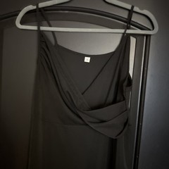 Little Black Dress Cowl Silky Upper Pencil Skirt Sz Semi Formal. Side Zip