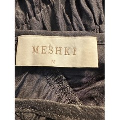 Meshki Ruched Mini Dress Size M Black Sleeveless Semi Sheer Bodycon Party