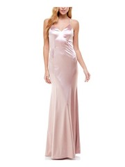 CITY STUDIO Womens Mermaid Full-Length Dress Pink Spaghetti Strap Juniors 5