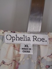 Ophelia Roe Floral Dress Size XL Gray Pink Romatic Cottagecore