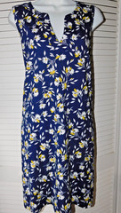 Lands End Size L Multicolor Floral All Cotton Womens Pullover Dress New wo Tags