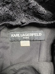 Karl Lagerfeld Paris Dress Womens 4 Black Floral Lace Sheath Knee Length