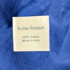 Roller Rabbit Blue Batik Sleeveless Pintuck Shift Dress M Boho Festival Cotton